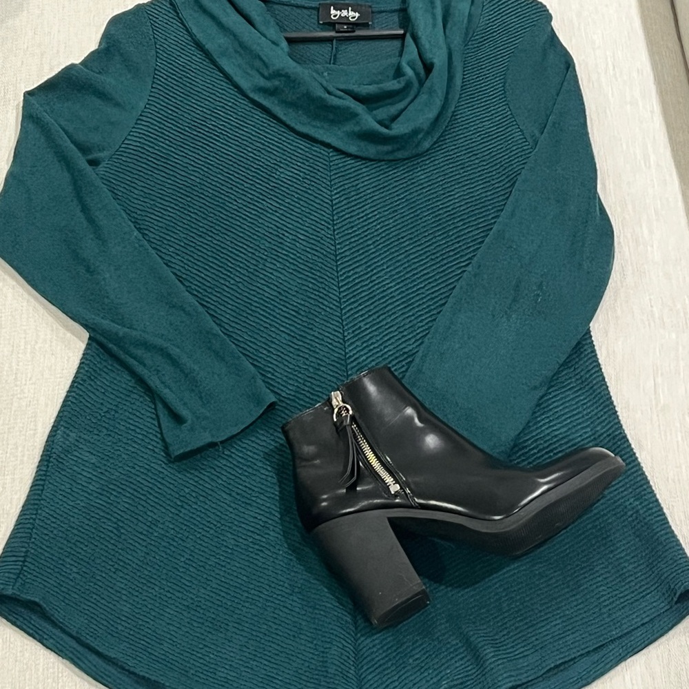 Women’s Teal Cowl Neck Sweater